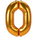 Gold Number 0 Balloon Package With Stars And Ribbon.