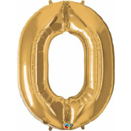 Gold Number 0 Balloon - 34" (Qual)