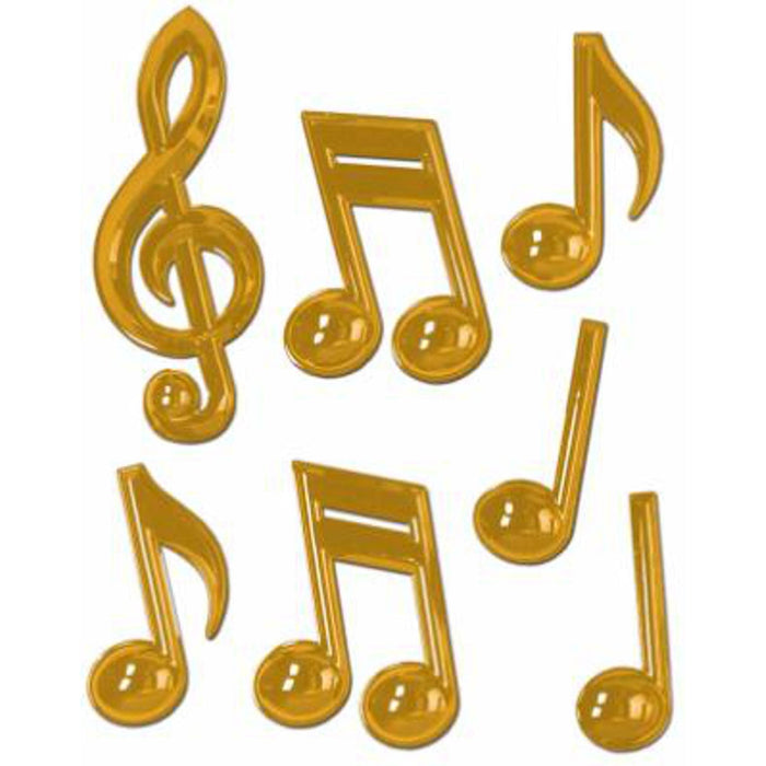 "Gold Plastic Musical Notes (7 Pack)"