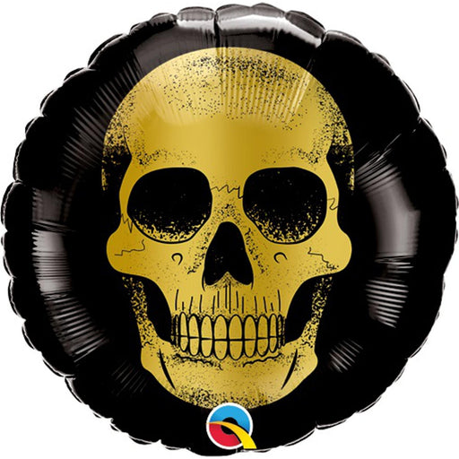 "Golden Skull Head 9" Rnd Flat - Unique And Bold Decor".