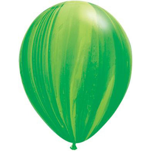 Qualatex 11" Superagate Green Rainbow Latex Balloons (25/Pk)