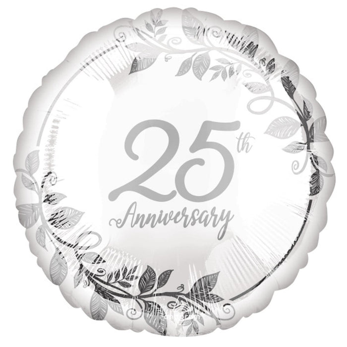 "Happy 25 Anniversary 18" Round Balloon Package"