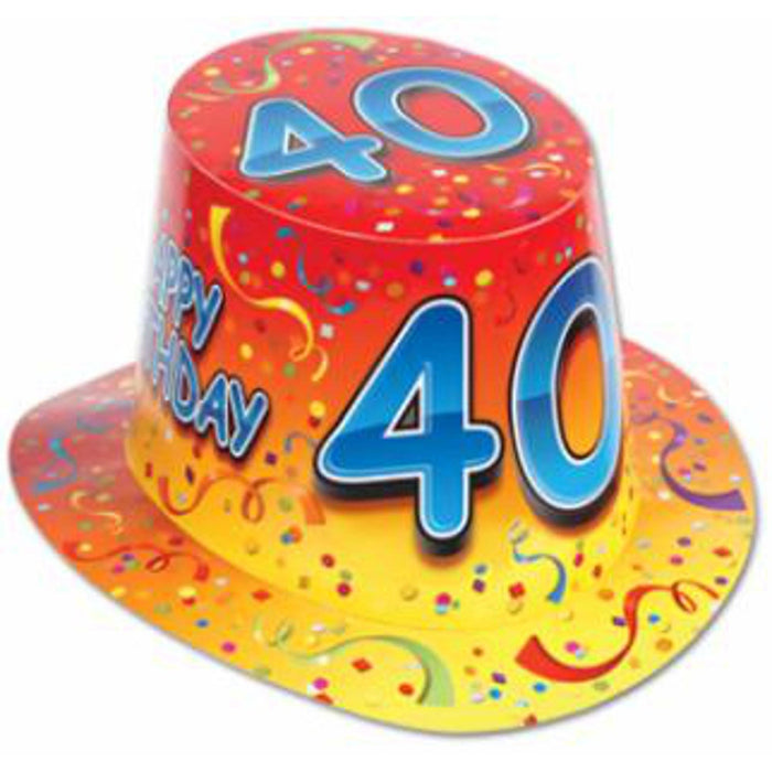 Fabulous Forty Festivities Happy 40 Birthday Hi-Hat (3/Pk)