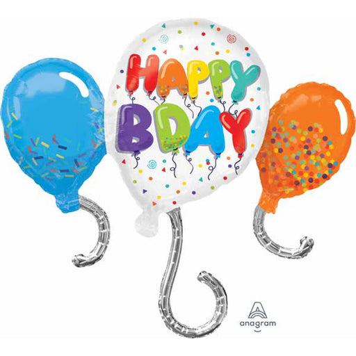 Happy Birthday Balloon Package - 34" Foil Shape With 2 Stars