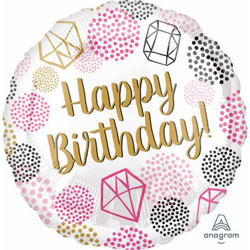 Happy Birthday Gems Balloon & Sticker Package