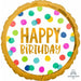 Happy Dots Birthday Balloon - 18" Round Flat Design