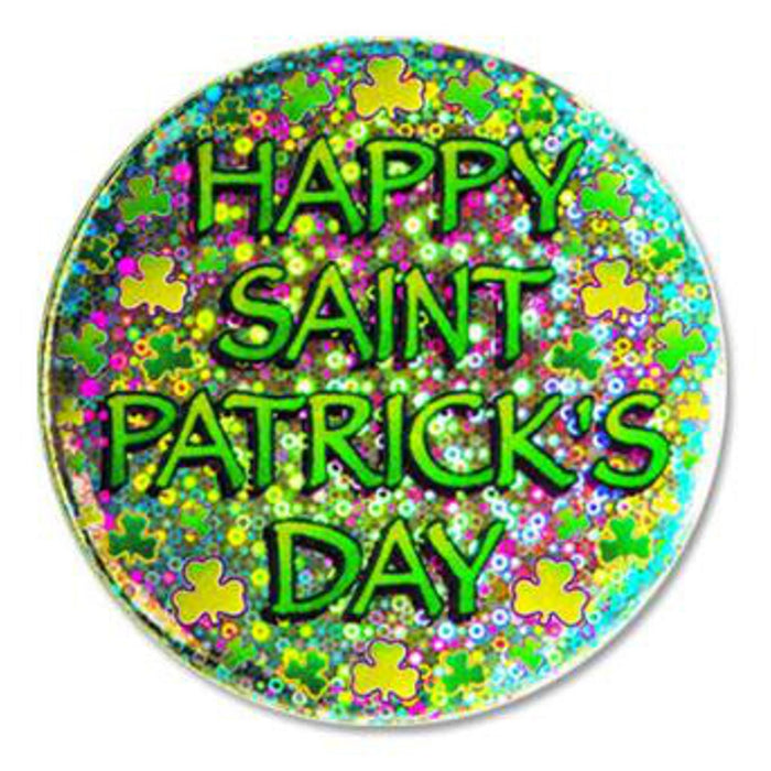 Happy St.Pat'S 3.5" Lazer Etched Button.