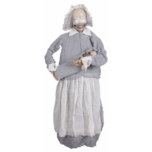 "Haunting Creepy Old Lady With Baby Prop - 36 Inches Tall"