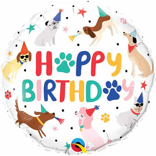 Pawsitively Adorable Celebration: 18 Inch Qualatex Birthday Party Puppies Foil Balloon
