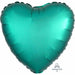 "Heart Jade Satin Pillow - 18" Luxe S18 Flat Design"