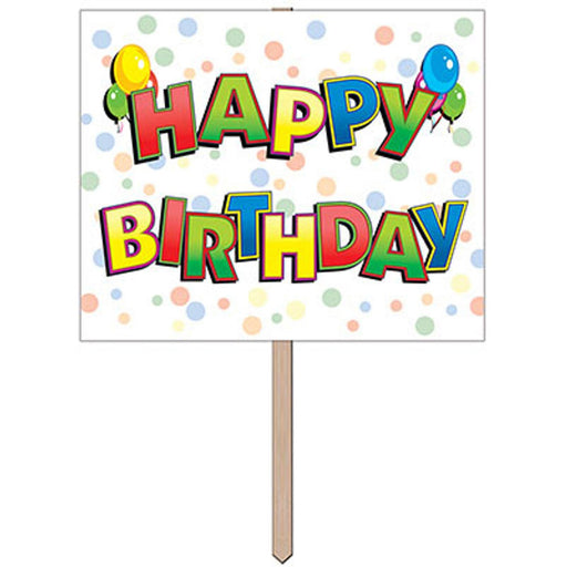 Vibrant Happy Birthday Yard Sign Colorful Outdoor Decor for Celebrations (3/PK)