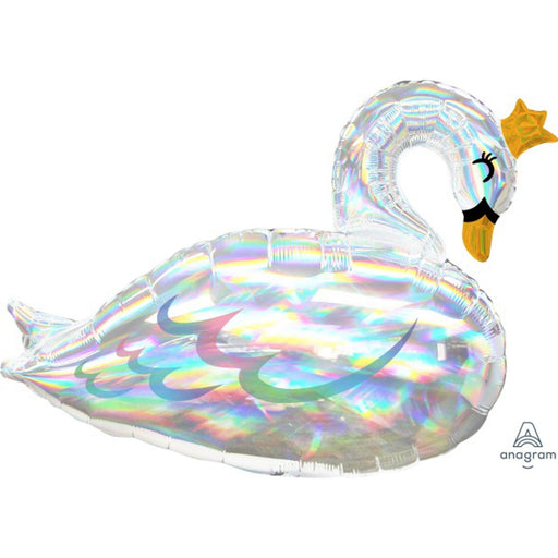 Iridescent Swan Balloon With P45 Pkg.