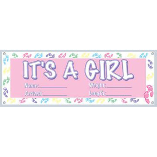 It'S A Girl Sign Banner - 63"X21" - 1/Pkg