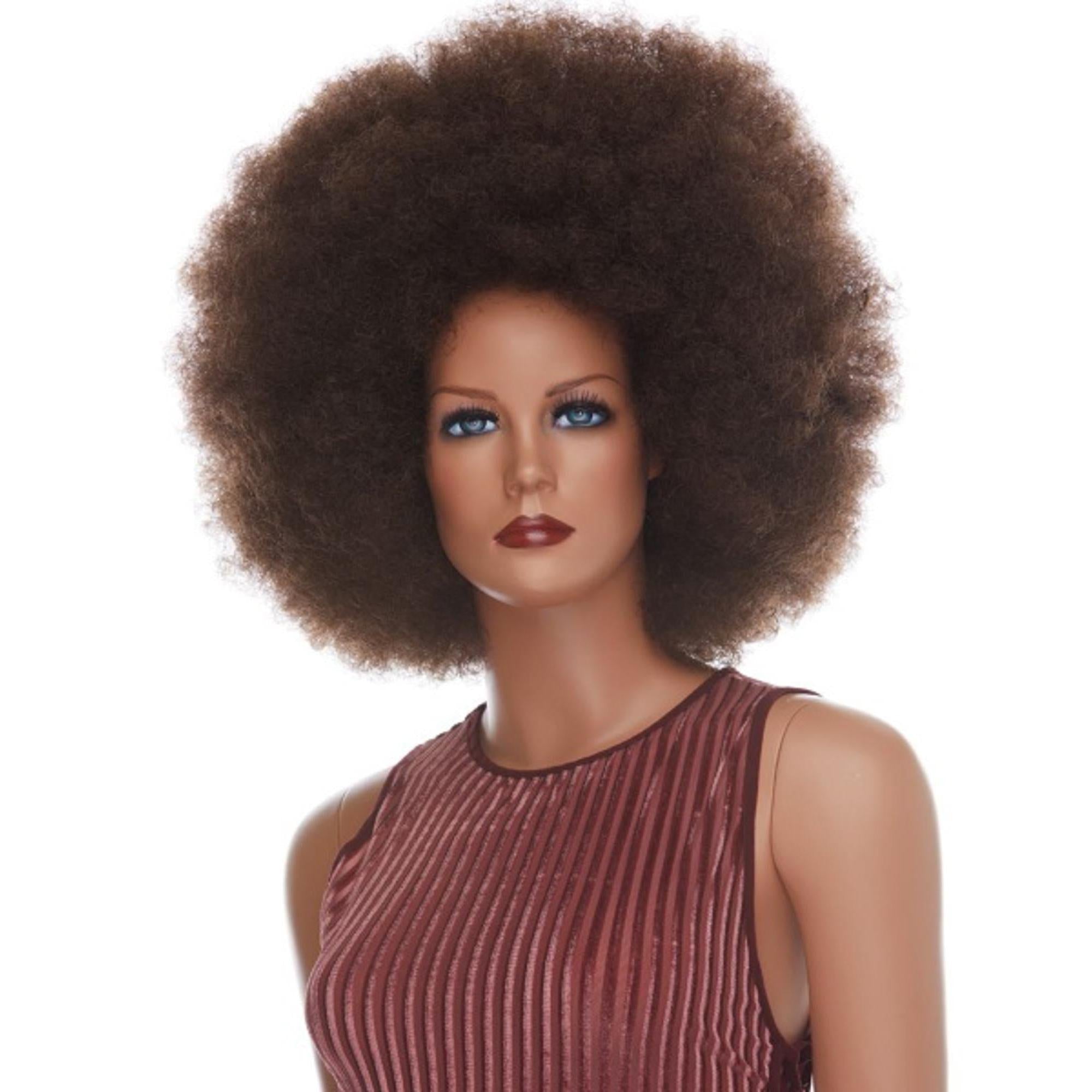 Perruque afro couleur marron - Perruque funky