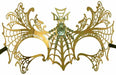 Rose Gold Metal Spider Masquerade Mask with Clear Gems