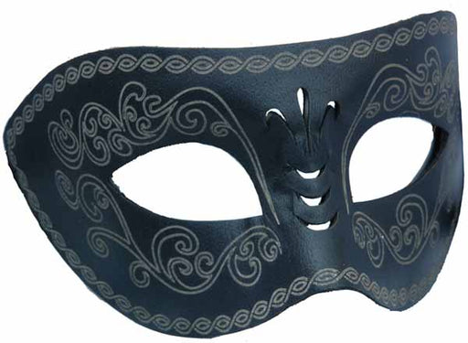 Black Leather-Cut Masquerade Mask