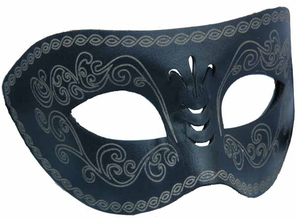 Black Leather-Cut Masquerade Mask