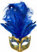 Blue and Gold Venetian Feather Mask