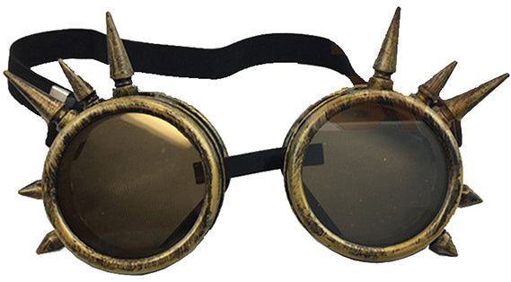 Gold Steampunk Goggles with Spikes