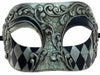 Men's Silver Venetian Plastic Masquerade Mask