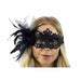 Black Feather Flower Masquerade Mask