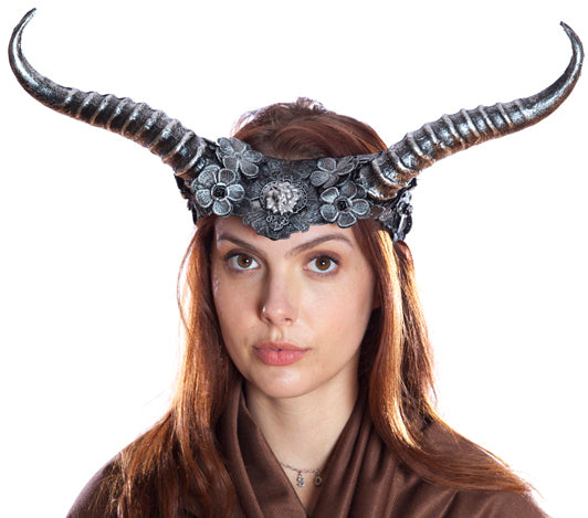 Silver Vintage Style Horned Headband