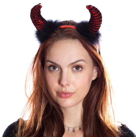 Black and Red Devil Headband