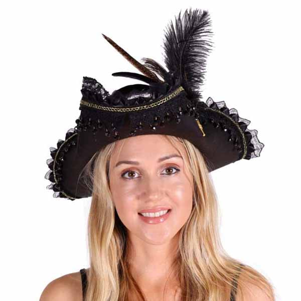 Black Pirate Costume Hat
