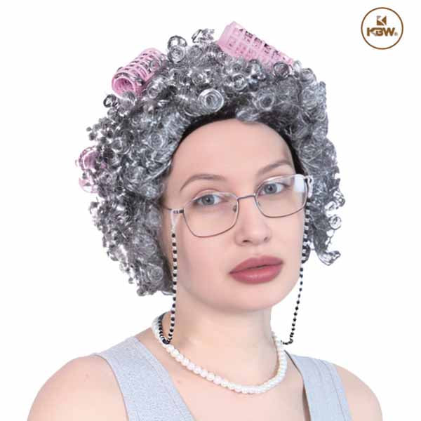 Grandma Costume Wig with Curlers