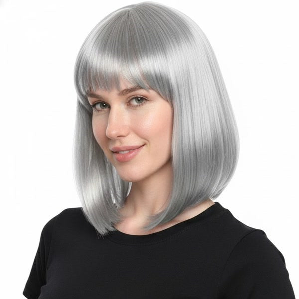 Silver Long Bob Costume Wig