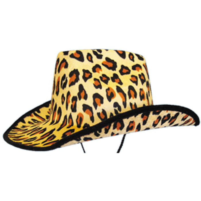 Leopard Velour Felt Cowboy Hat