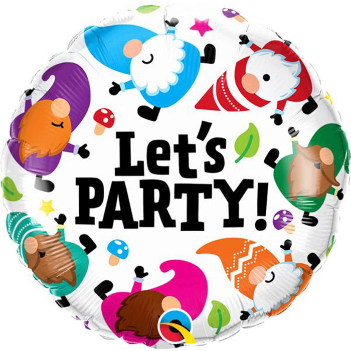 "Let'S Party Gnomes Balloon Set - 18" Round Pkg"