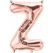 Letter Z Rose Gold Balloon - 16" Packaged.