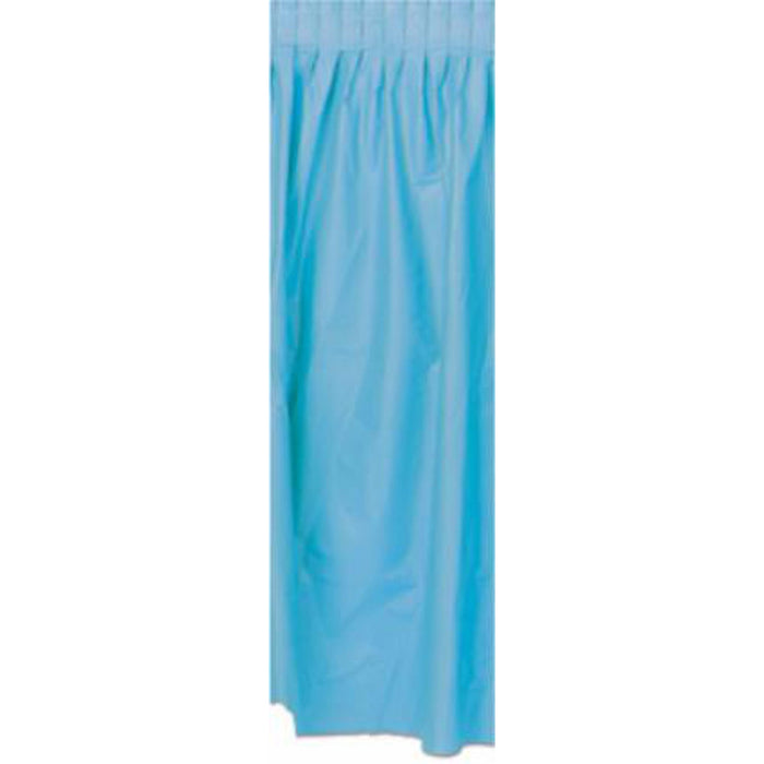 "Light Blue Plastic Table Skirt - 29"X14'"