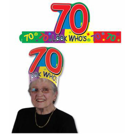 Celebrate Seventy Look Who's 70 Headband (3/Pk)