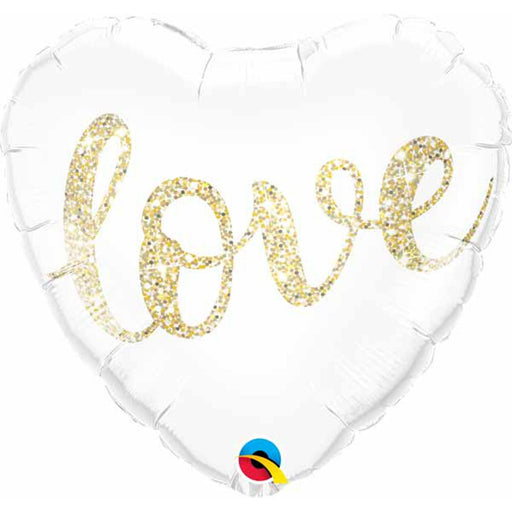 "Love Glitter Gold 18" Heart Balloon Package"