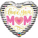Love You Mom Heart-Shaped Striped Pillow & Gift Set