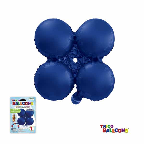 12-Inch Navy Blue Quad Arch Foil Balloon
