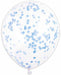 12 Inch Blue Confetti Print Latex Balloons, 4 Pack