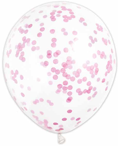 12-Inch Pink Confetti Print Latex Balloons, 4-Pack