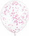 12-Inch Pink Confetti Print Latex Balloons, 4-Pack
