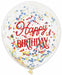 12-Inch Red Birthday Confetti Print Latex Balloons