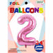 34-Inch Pink Number 2 Foil Balloon