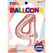 34-Inch Rose Gold Number 4 Foil Balloon