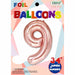 34-Inch Rose Gold Number 9 Foil Balloon