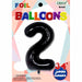 34-Inch Black Number 2 Foil Balloon