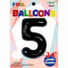 Black Number 5 Foil Balloon, 34 Inch
