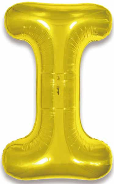 Gold Letter I Foil Balloon, 34 Inch
