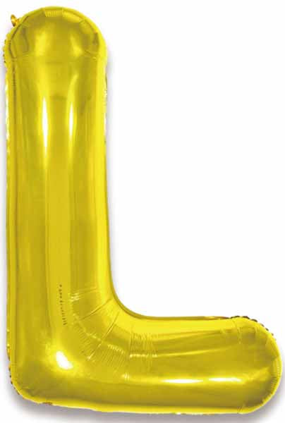 34-Inch Gold Letter L Foil Balloon