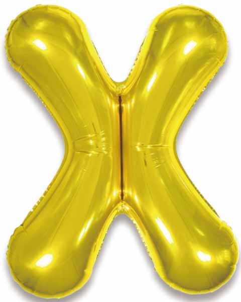 34" Gold Letter X Foil Balloon